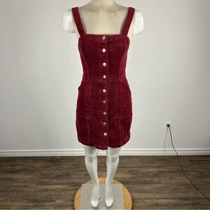 H&M Elegant Burgundy Corduroy Dress 2